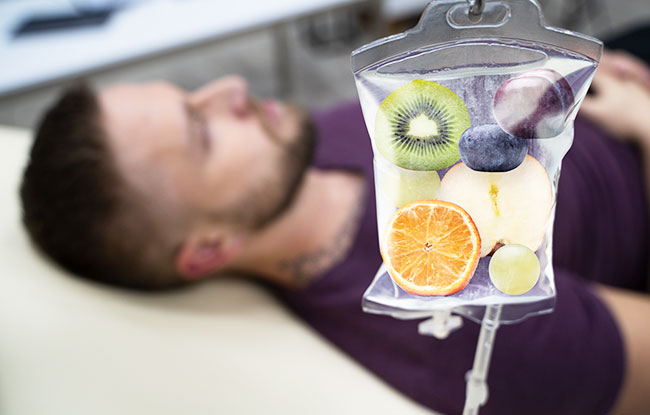 Patient undergoing IV Therapy at Harbor Health Center