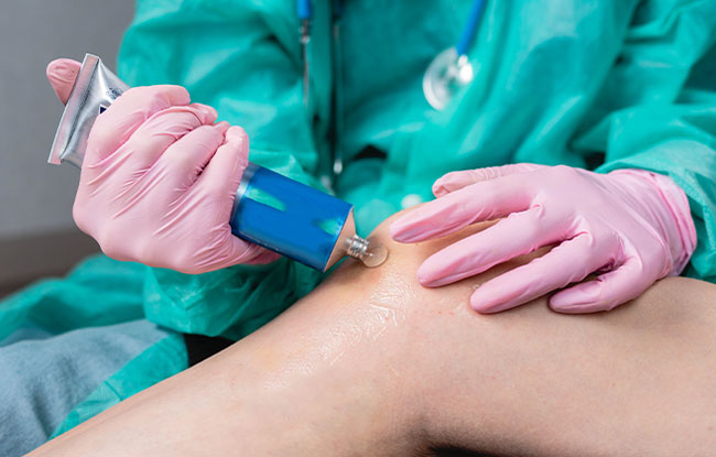 Patient undergoing Topical Medications at Harbor Health Center